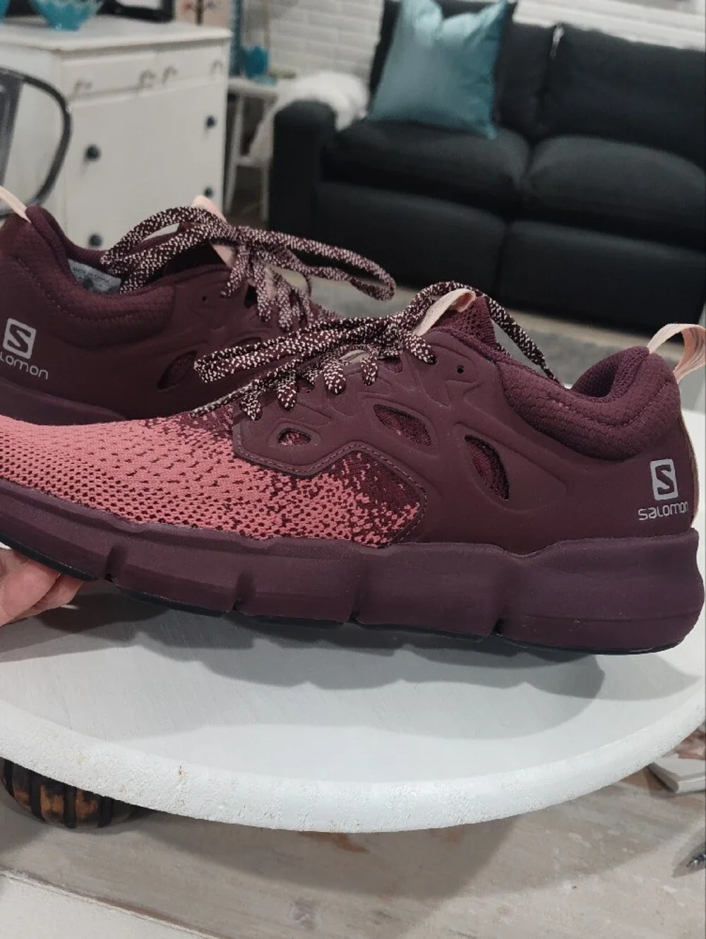 Salomon Predict SOC 2  Burgundy/Plum Knit Athletic Sneakers Size 8.5